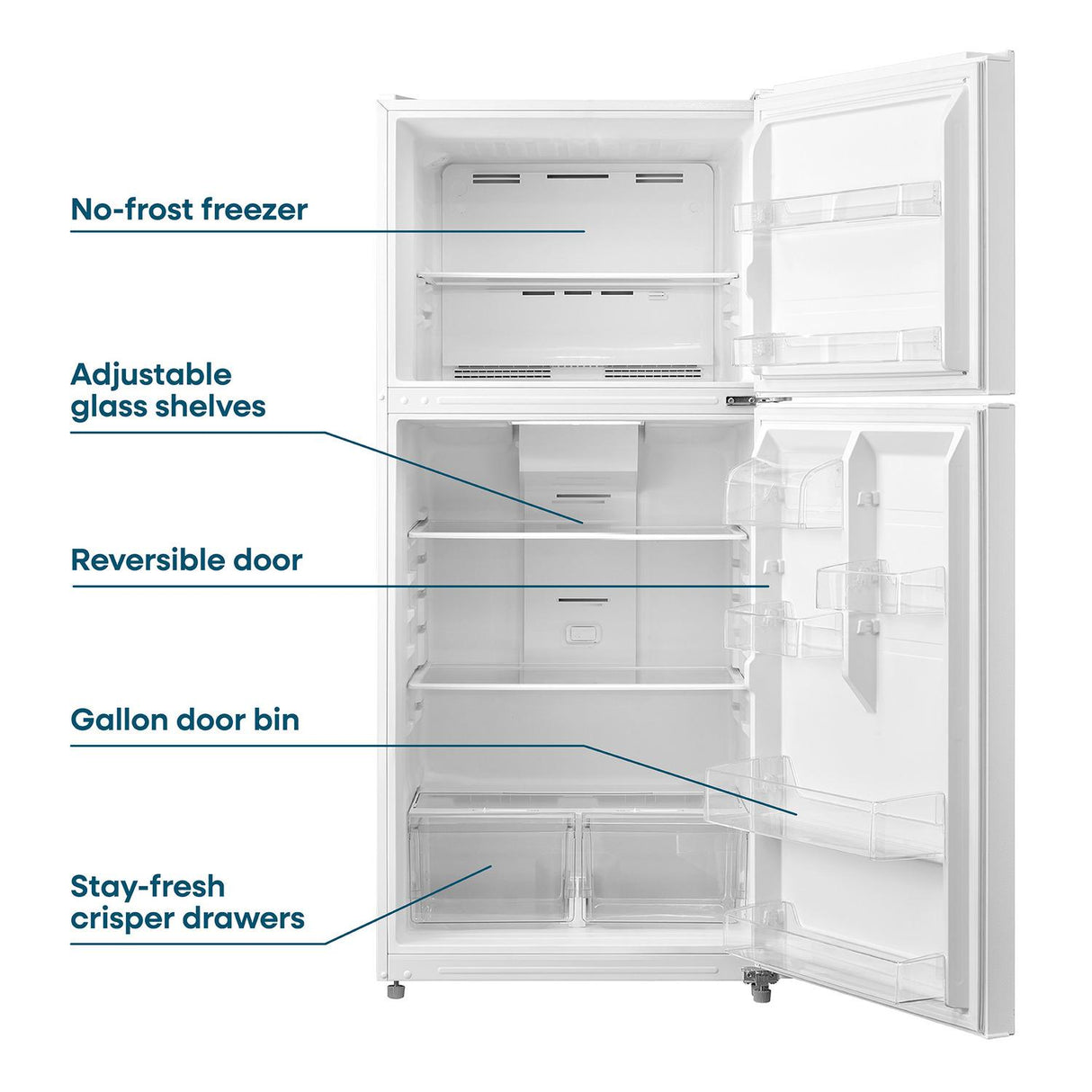 Element Electronics 18.1 cu. ft. Top Freezer Refrigerator - White, ENERGY STAR (ERT18CSEW)