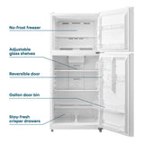 Element Electronics 18.1 cu. ft. Top Freezer Refrigerator - White, ENERGY STAR (ERT18CSEW)