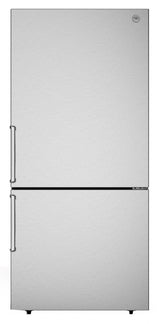 31" Bottom mount refrigerator - Stainless - Reversible door - with ice maker