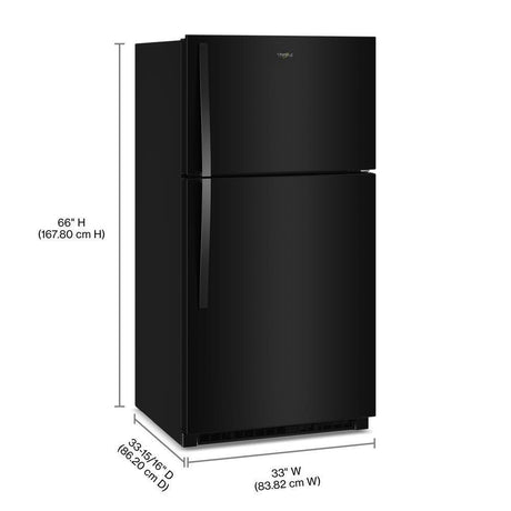 Whirlpool® 32.8-inch Wide Top Freezer Refrigerator with Total Coverage Cooling- 21.3 Cu. Ft.