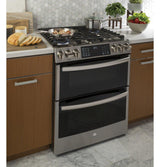 GE Profile™ 30" Smart Slide-In Front-Control Gas Double Oven Convection Range