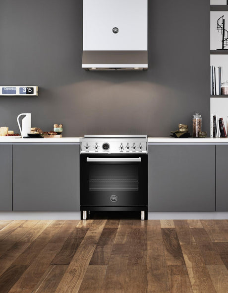 30 inch Induction Range, 4 Heating Zones, Electric Self-Clean Oven Nero