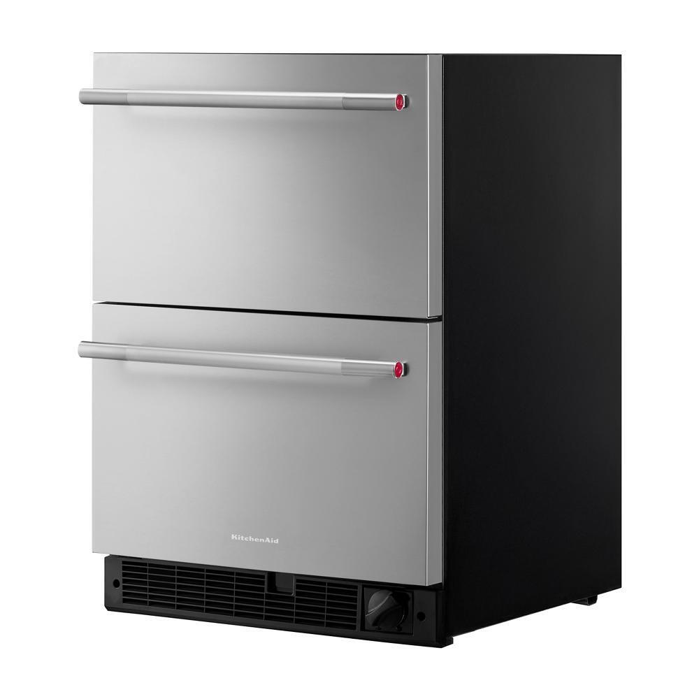24" Stainless Steel Undercounter Double-Drawer Refrigerator/Freezer