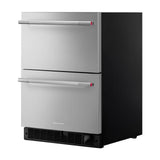 24" Stainless Steel Undercounter Double-Drawer Refrigerator/Freezer