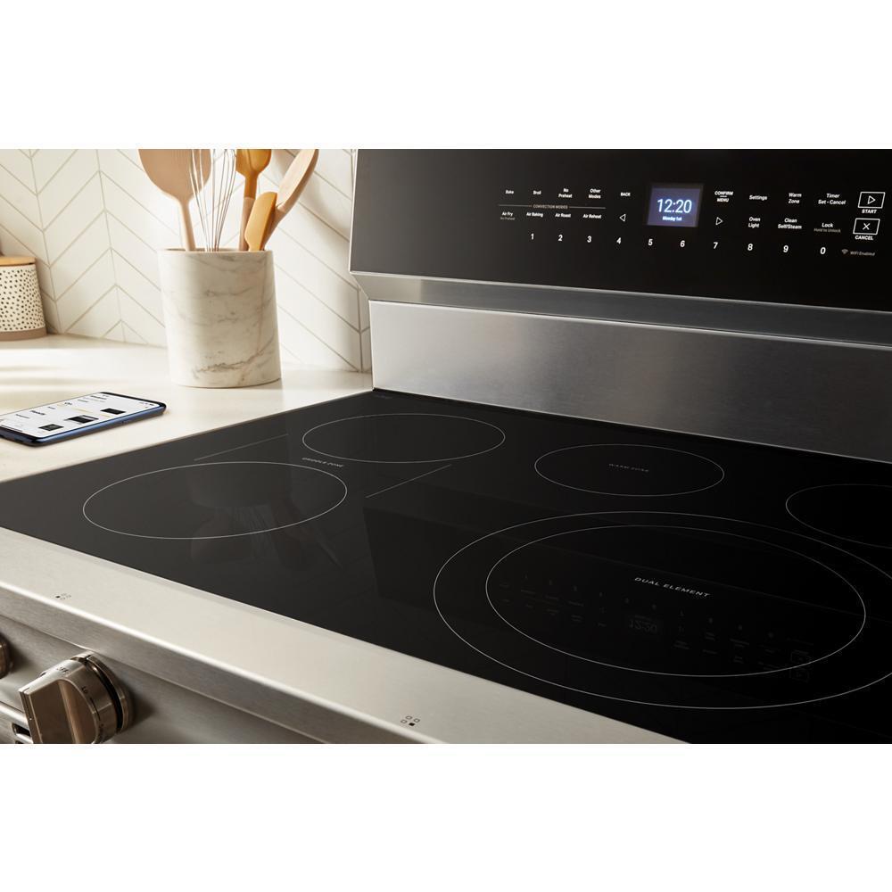 30-inch Electric Smart Range with Air Cooking Technology, No Preheat Air Fry, High Speed Preheat Oven, WipeClean™ Coating, and Steam/Self Clean