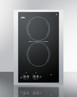15" Wide 230v 2-burner Radiant Cooktop
