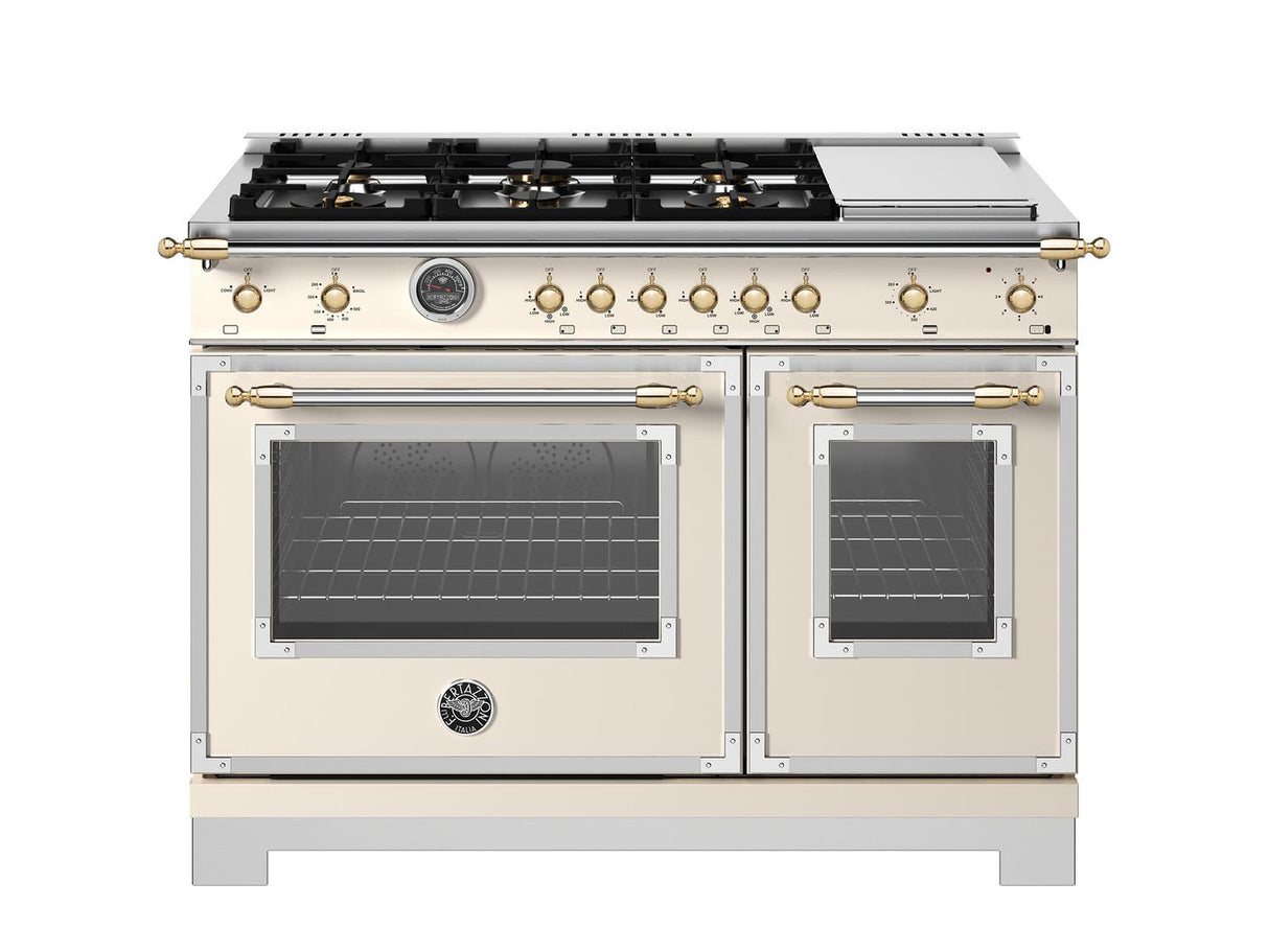 48" Heritage Series range - Gas Oven - 6 brass burners + griddle