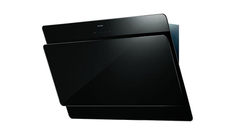 36" vertical wall hood black glass