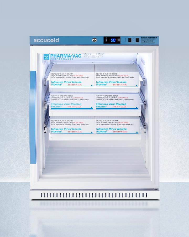 6 CU.FT. ADA Height Vaccine Refrigerator, With Removable Drawers