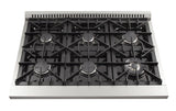 Forno - Silver Professional 36" Freestanding Gas Range