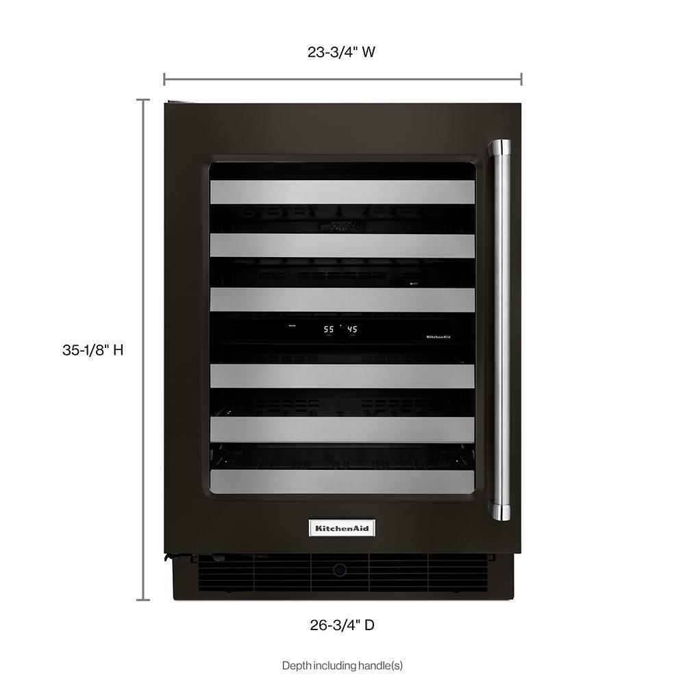 24" Wine Cellar with Glass Door and Metal-Front Racks