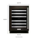 24" Wine Cellar with Glass Door and Metal-Front Racks