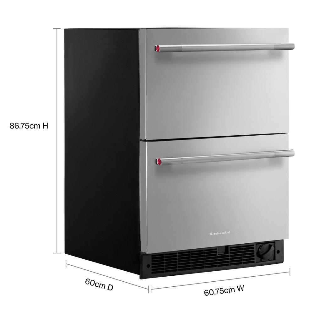 24" Stainless Steel Undercounter Double-Drawer Refrigerator/Freezer