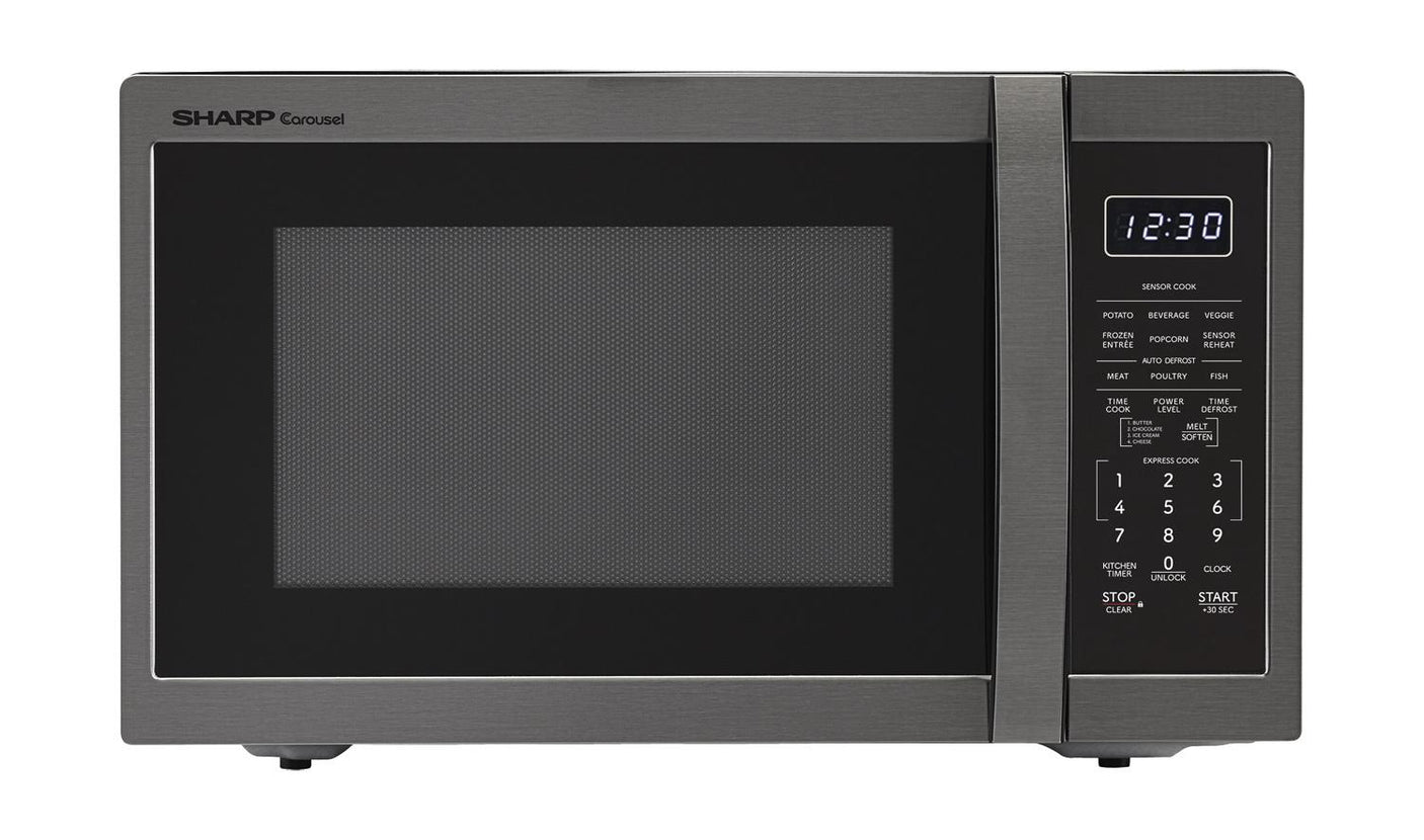 Sharp 1.4 cu. ft. 1100W Black Stainless Steel Countertop Microwave Oven