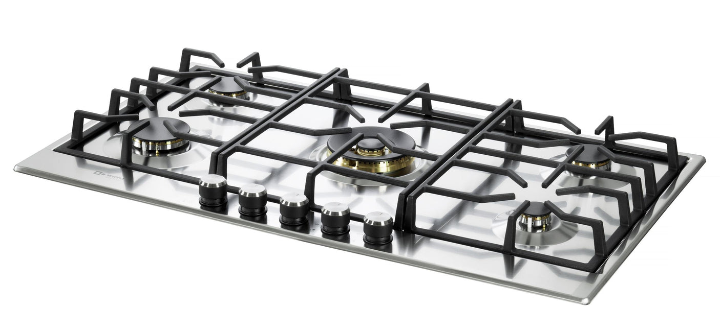 Verona 36" Designer Gas Cooktop-Brass Burners SS