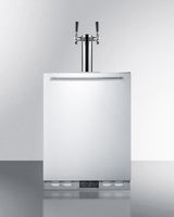 Outdoor Frost-free Beer Dispenser for Built-in Use, With Dual Tap System for Two 1/6 Kegs