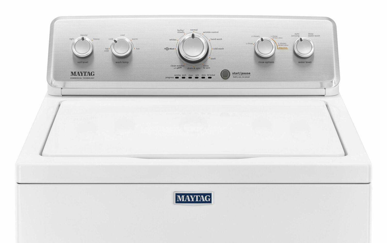 MAYTAG MVWC565FW Top Load Washer with the Deep Water Wash Option and PowerWash Cycle 4.2 cu. ft. White Park Ave Appliance