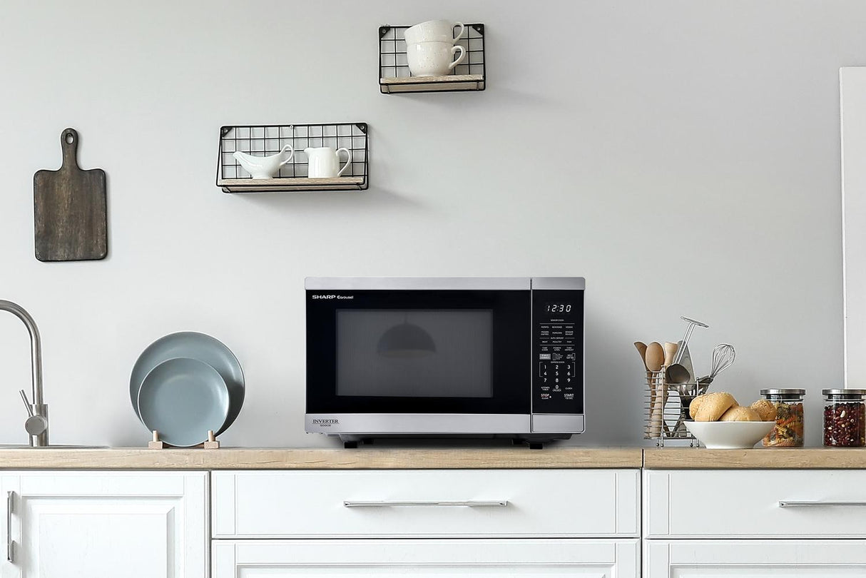 Sharp 1.4 cu. ft. 1100W Smart Stainless Steel Microwave Oven with Inverter Technology