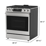 30 in. 5 Burner 6.1 cu. ft. Slide-in Gas Range with True European Convection