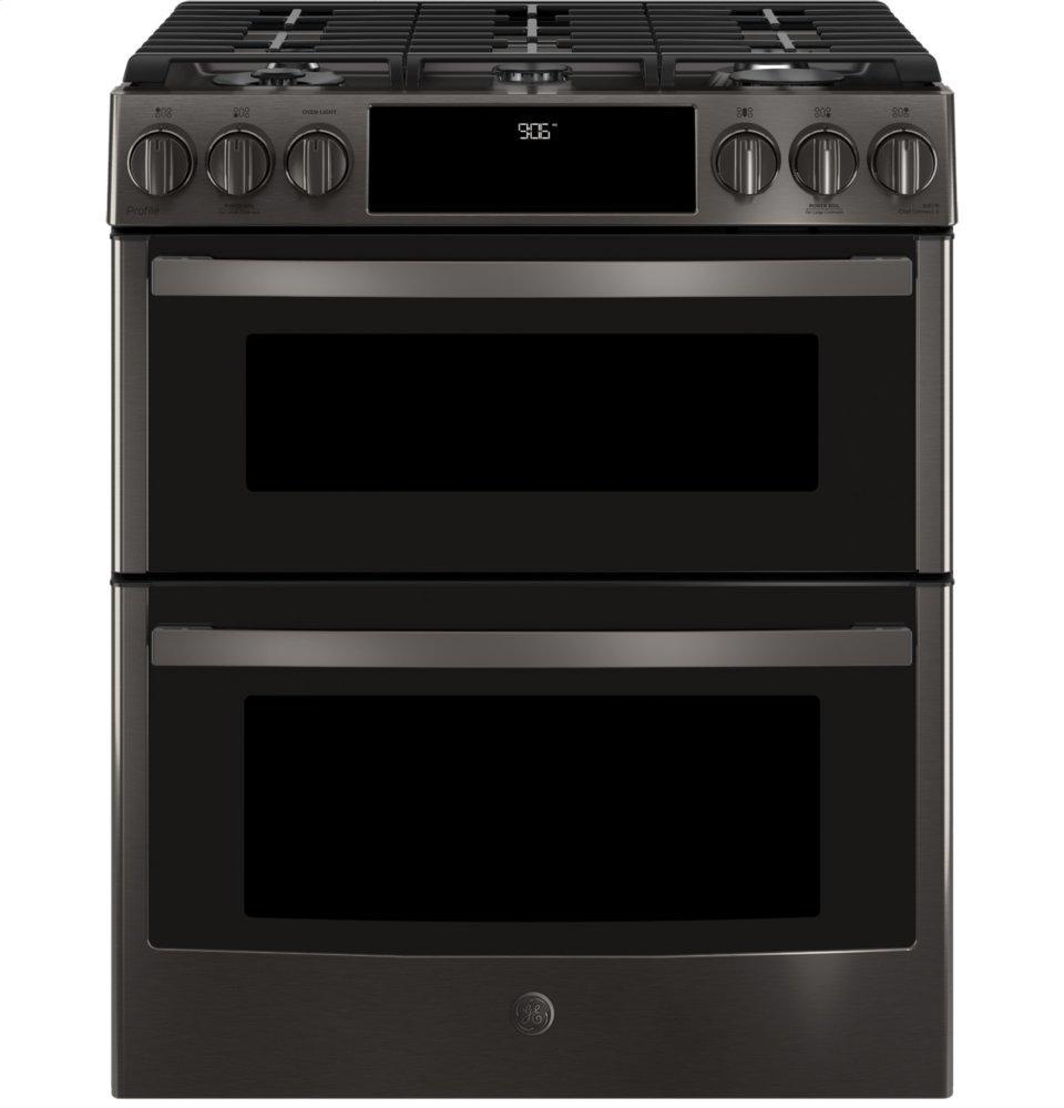 GE Profile™ 30" Smart Slide-In Front-Control Gas Double Oven Convection Range