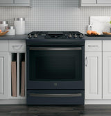 GE® 30" Slide-In Front-Control Convection Gas Range