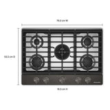 KitchenAid® 30 in. Gas Cooktop with 5 Burners and Integrated Wok Grate