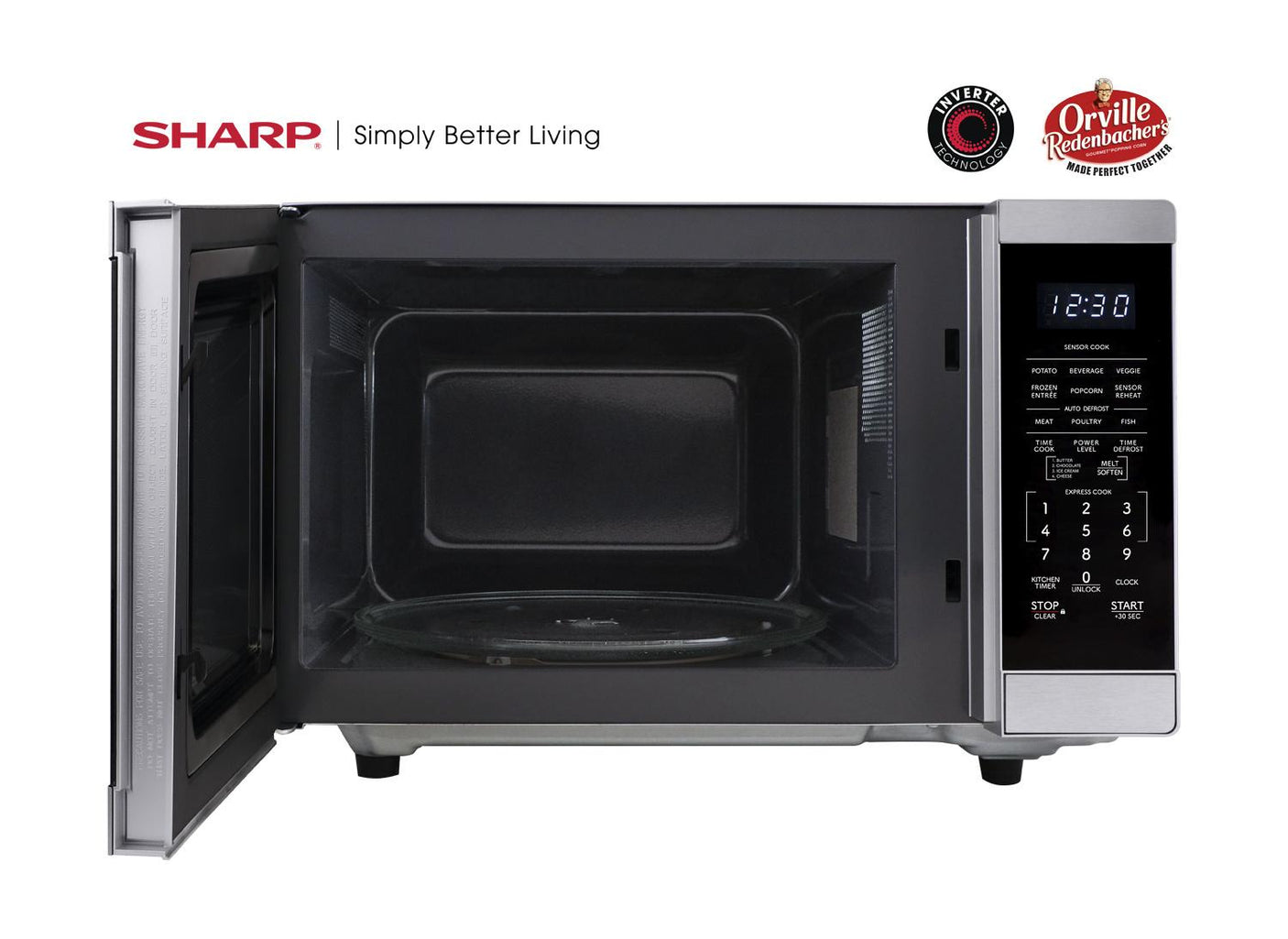Sharp 1.4 cu. ft. 1100W Stainless Steel Countertop Microwave Oven with Inverter Technology