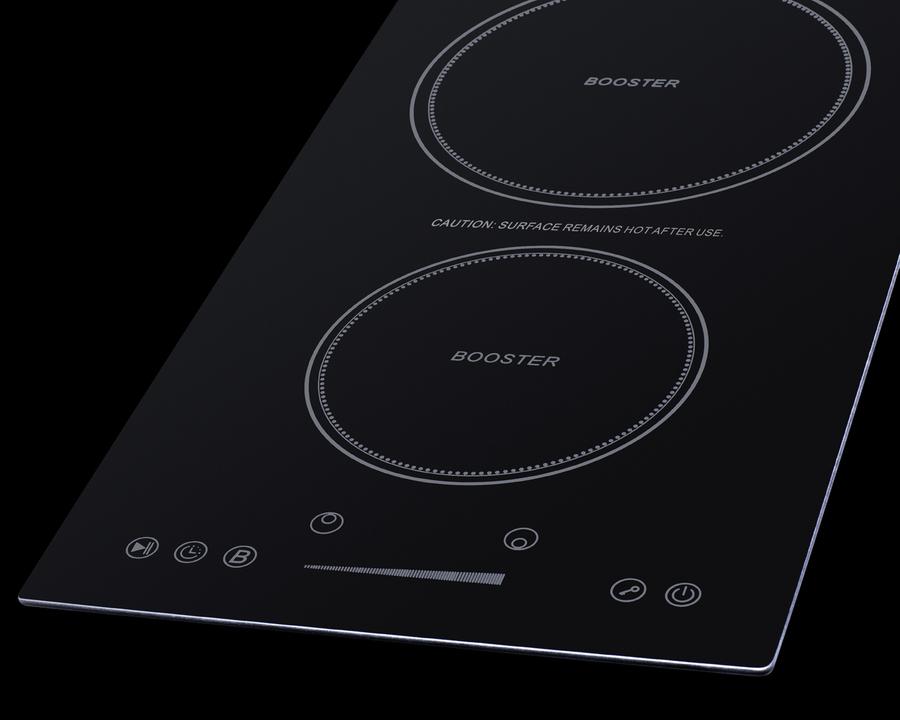 12" Wide 208-240v 2-zone Induction Cooktop With Safety Shutoff