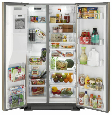 36-inch Wide Contemporary Handle Counter Depth Side-by-Side Refrigerator - 21 cu. ft. - Fingerprint Resistant Sunset Bronze