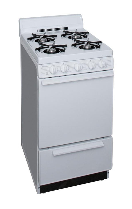 20 in. Freestanding Battery-Generated Spark Ignition Gas Range in White