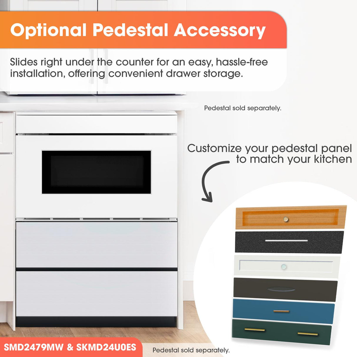 Sharp 24 in. 1.2 cu. ft. Deco Series Built-In Smart Microwave Drawer™ Oven with Easy Wave Open in White