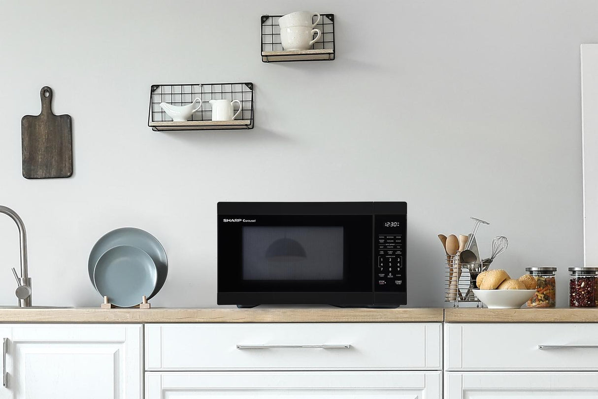 Sharp 1.1 cu. ft. 1000W Black Countertop Microwave Oven