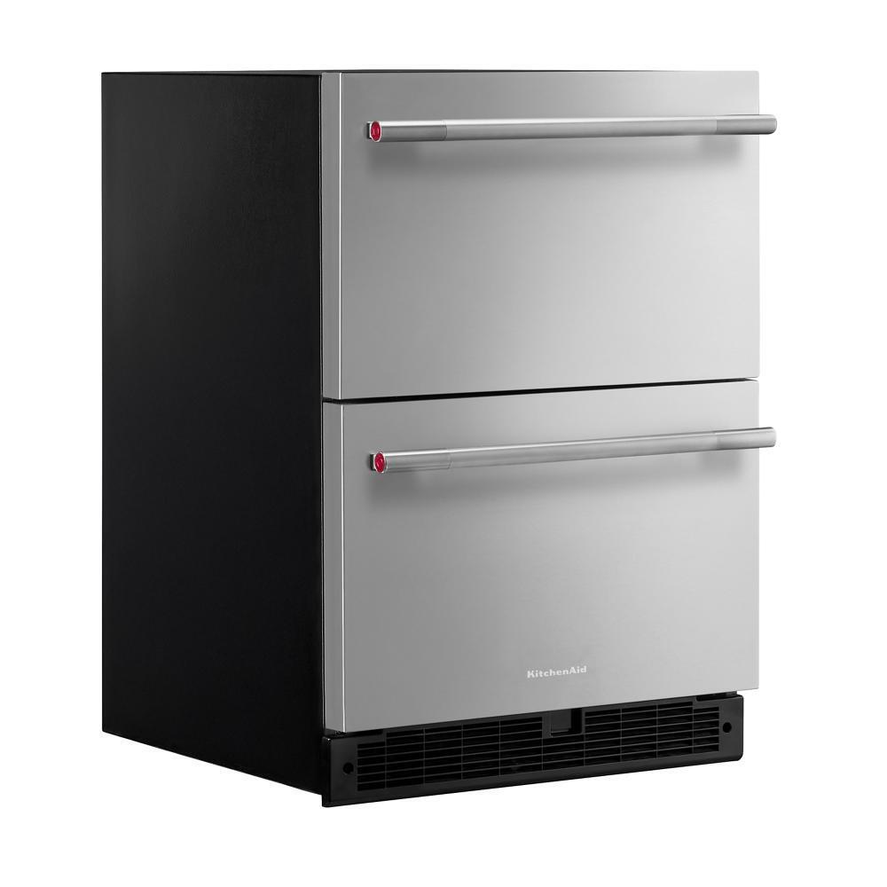 24" Stainless Steel Undercounter Double-Drawer Refrigerator
