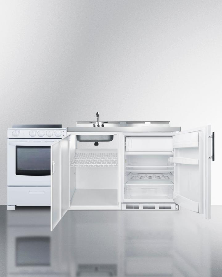 72" Wide All-in-one Kitchenette With Electric Range