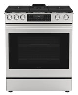 30 in. 5 Burner 6.1 cu. ft. Slide-in Gas Range with True European Convection