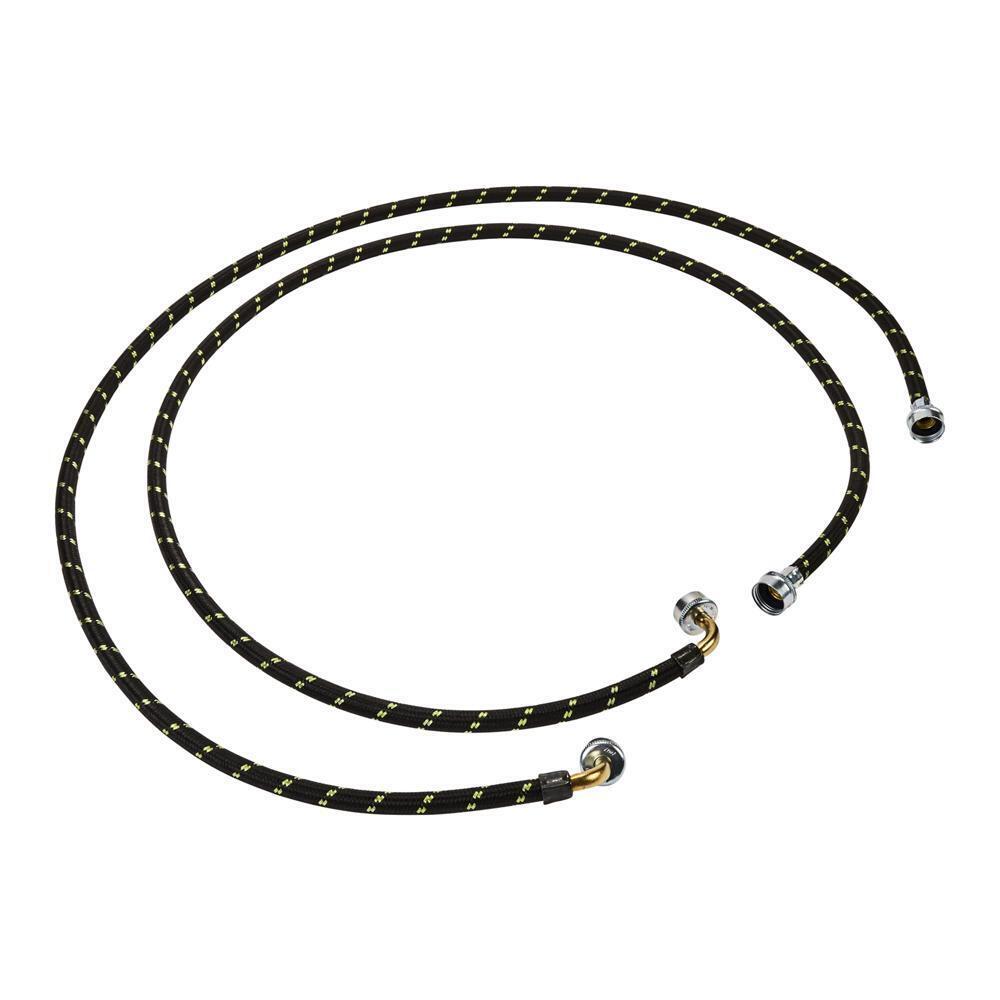 6' braided washer fill hoses rated 1500+ PSI with two female connections, and built-in O-Rings - 2 pack