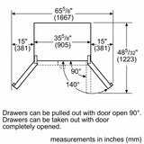 800 Series French Door Bottom Mount Refrigerator 36'' Stainless Steel, Easy clean stainless steel B26FT50SNS