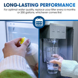 Replacement Water Filter for Sharp SJF2955MS and SJF2955KS Refrigerator - Filters Chlorine and Lead