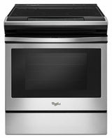 4.8 cu. ft. Guided Electric Front Control Range With The Easy-Wipe Ceramic Glass Cooktop - Black-on-Stainless