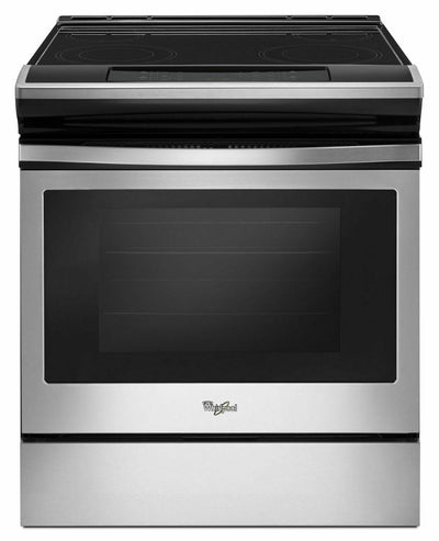 4.8 cu. ft. Guided Electric Front Control Range With The Easy-Wipe Ceramic Glass Cooktop - Black-on-Stainless