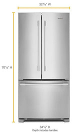 33-inch Wide French Door Refrigerator - 22 cu. ft.