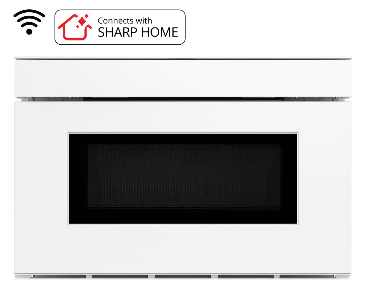 Sharp 24 in. 1.2 cu. ft. Deco Series Built-In Smart Microwave Drawer™ Oven with Easy Wave Open in White