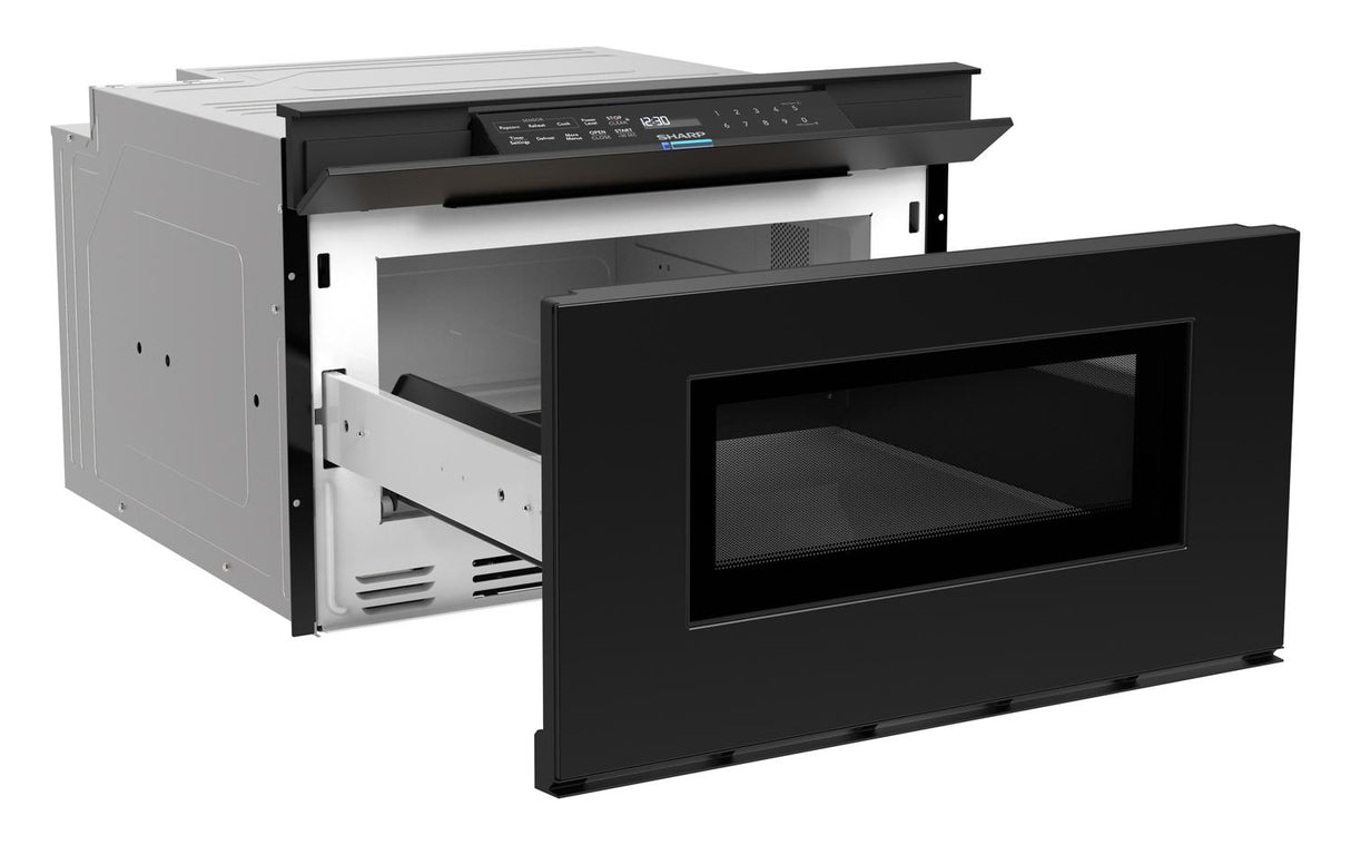 Sharp 24 in. 1.2 cu. ft. Deco Series Built-In Smart Microwave Drawer™ Oven with Easy Wave Open in Black