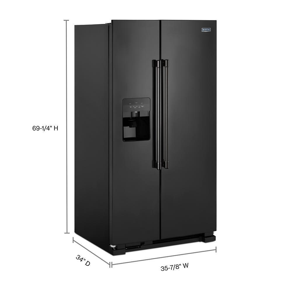 36-Inch Wide Side-by-Side Refrigerator with Exterior Ice and Water Dispenser - 25 Cu. Ft.