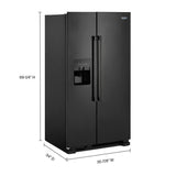 36-Inch Wide Side-by-Side Refrigerator with Exterior Ice and Water Dispenser - 25 Cu. Ft.
