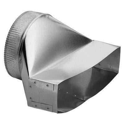 3-1/4" x 14" to 8" Round Vertical Discharge Transition for Range Hoods and Bath Ventilation Fans