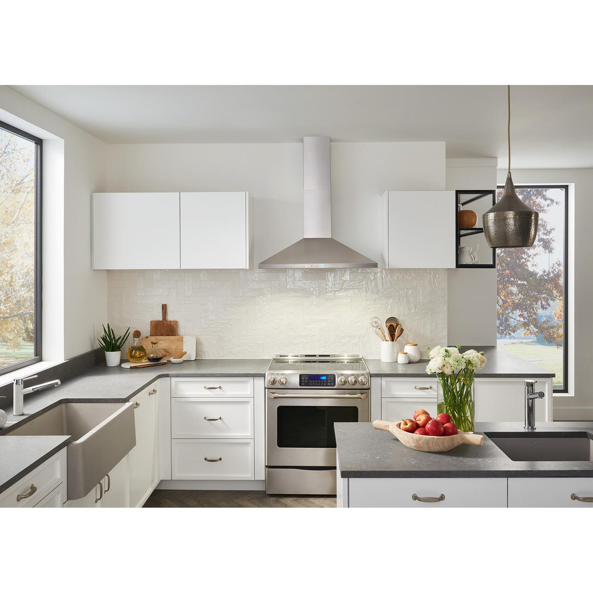 Broan® 36-Inch Convertible Wall-Mount Pyramidal Chimney Range Hood, 450 MAX CFM, Stainless Steel