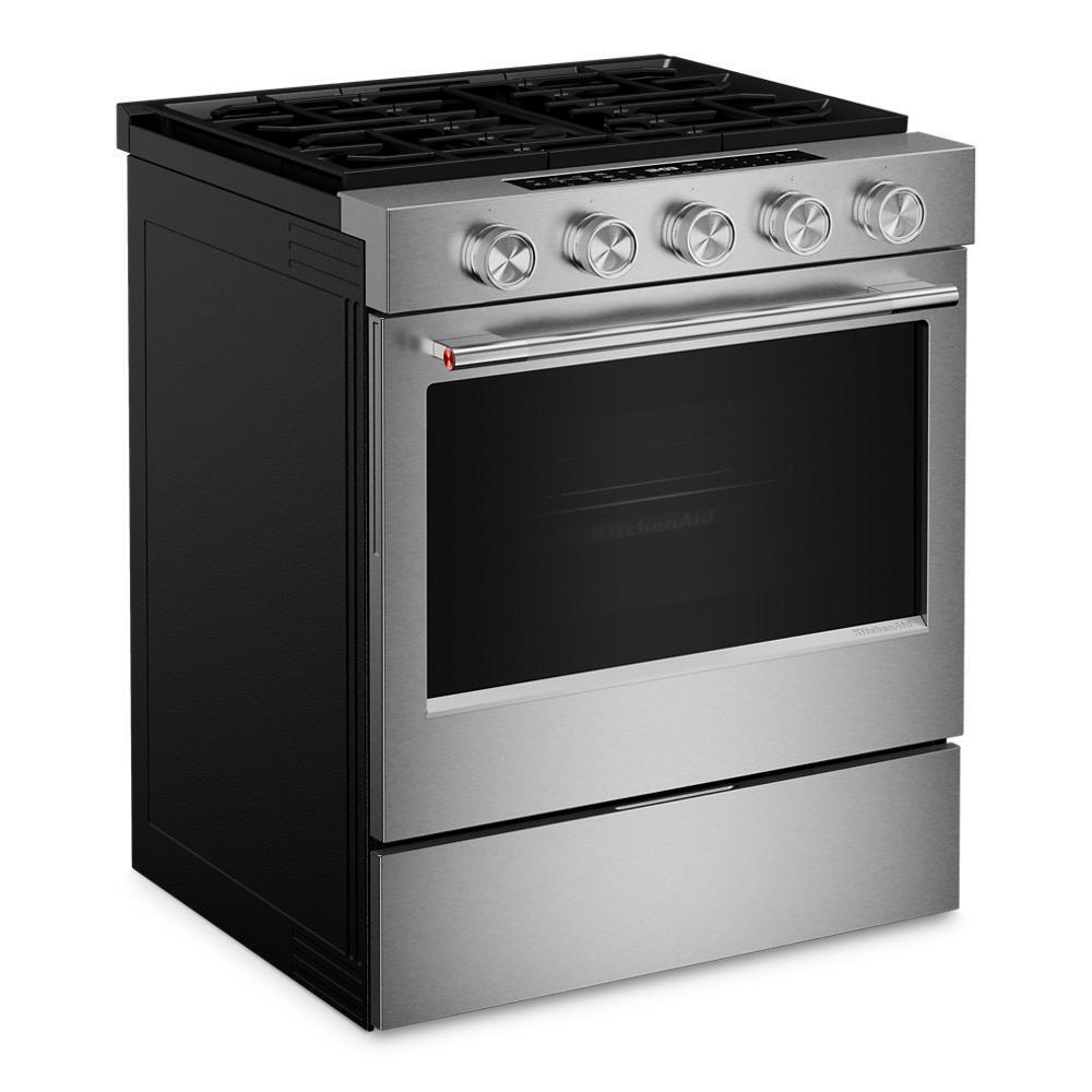 5.0 Cu. Ft. Smart Slide-in Gas Range with Convection Cooking Modes and 2-in-1 Burner