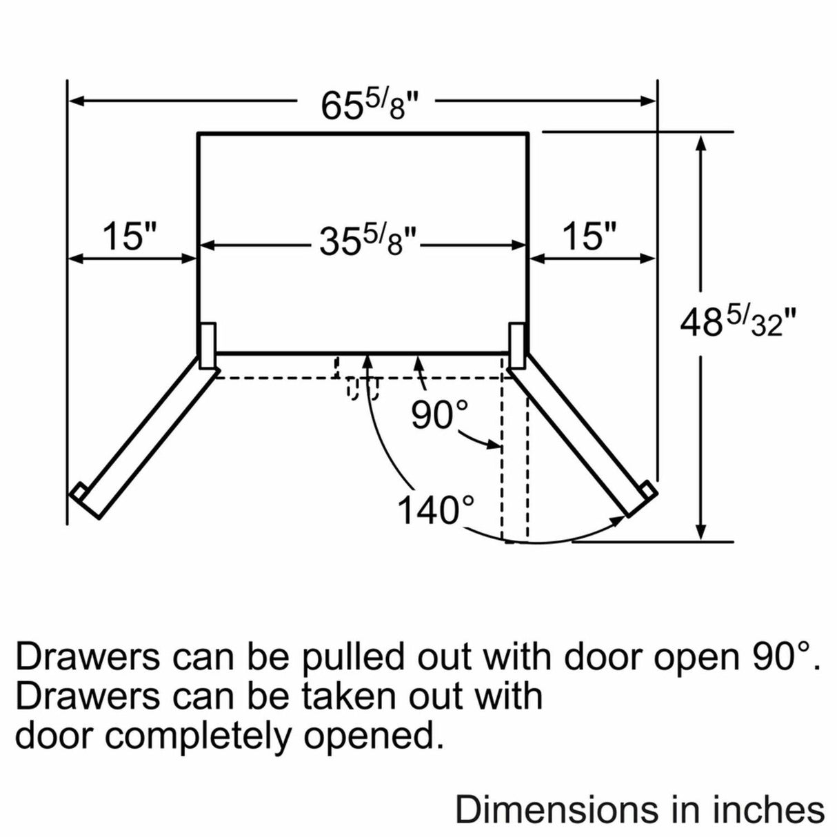 800 Series French Door Bottom Mount Refrigerator 36'' Stainless Steel, Easy clean stainless steel B26FT50SNS