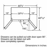 800 Series French Door Bottom Mount Refrigerator 36'' Stainless Steel, Easy clean stainless steel B26FT50SNS
